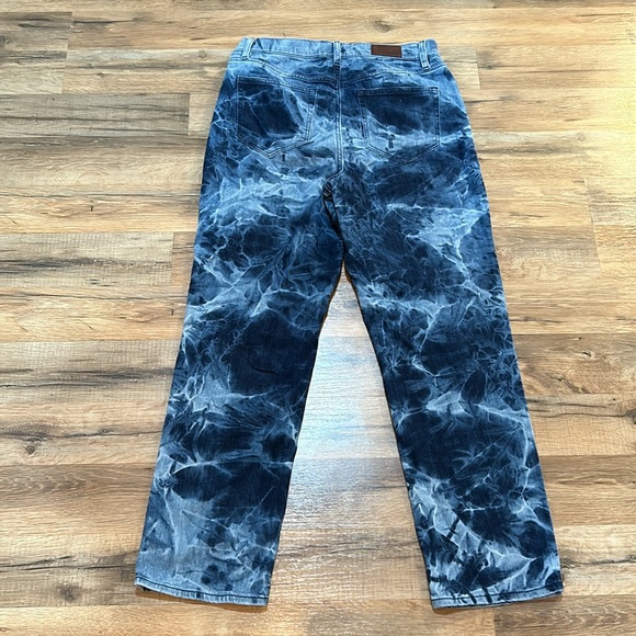 LANDEND WOMEN CHINO JEANS MID RISE BLUE TIE DYE SZ 8 - Picture 2 of 10